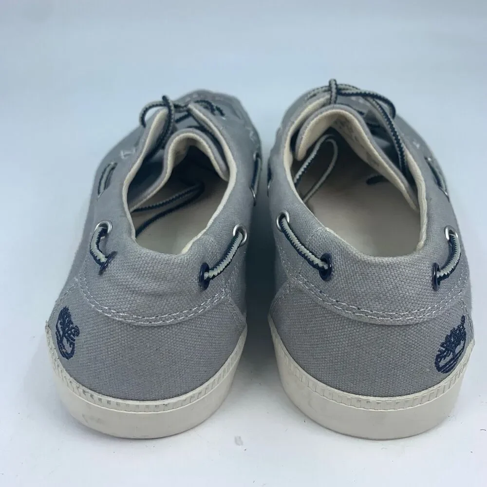 Timberland‎ Mens 7 Boat Deck Shoes Gray Canvas Outdoor Preppy Normcore Nautical